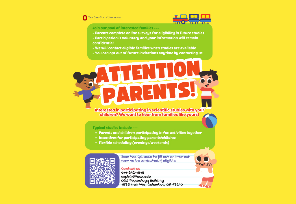 Participate in Research at the OSU Children and Parents Lab